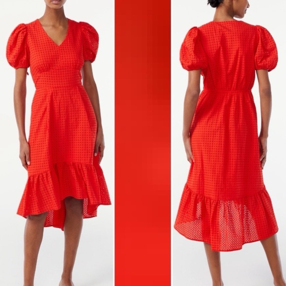 Scoop eyelet high-low dress - Picture 1 of 10